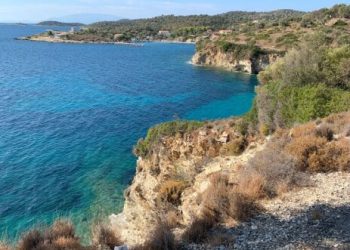 Coast line view Beautiful coastline of Kastos, Ionion islands I Skippered Holidays in Greece
